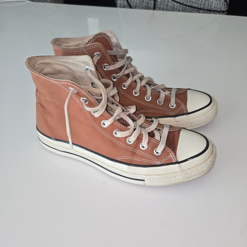 Converse Chuck 70 Hi Top Sneakers Teak Brown Canvas Mens 8 A04588C - Picture 3 of 9